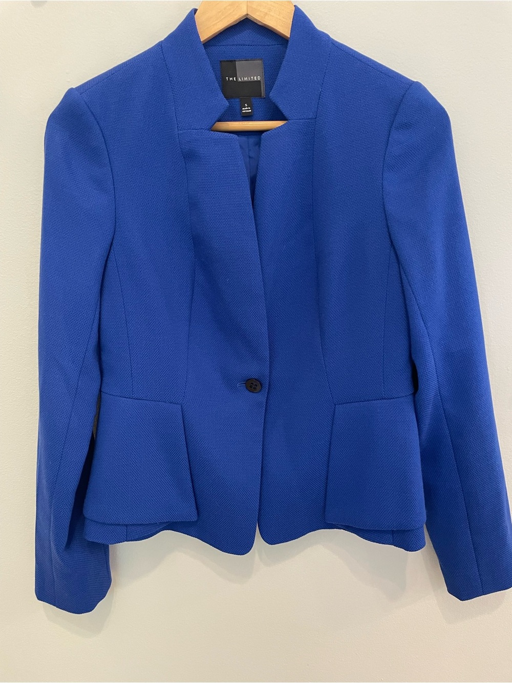 The Limited Royal Blue Single-Button Peplum Blazer
